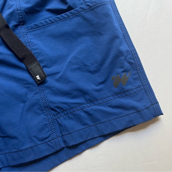 WITHOUT WALLS blue nylon belted athletic shorts - Picture 2 of 9